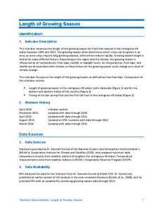 Length of Growing Season Identification 1. Indicator Description