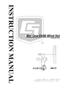 INSTRUCTION MANUAL  Met One 034B Wind Set Revision: 9/14