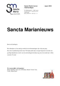 Sancta Marianieuwsbrief - maart 2014