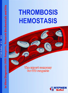 In Vitro Diagnostic (IVD) Reagents, Research Biochemicals and Kits  HYPHEN BioMed[removed]2013 HYPHEN