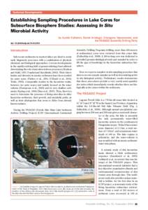 Technical Developments  Establishing Sampling Procedures in Lake Cores for Subsurface Biosphere Studies: Assessing In Situ Microbial Activity by Aurèle Vuillemin, Daniel Ariztegui, Crisogono Vasconcelos, and