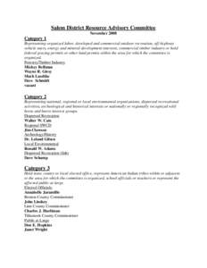[removed]Members, Salem District Resource Advisory Committee