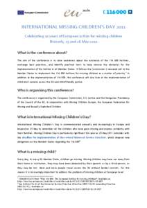 INTERNATIONAL MISSING CHILDREN’S DAY 2011