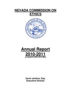 NEVADA COMMISSION ON ETHICS Annual Report[removed]as required by NAC 281A.180(2)