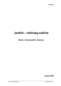 Samorka  Jarðhiti – mikilvæg auðlind