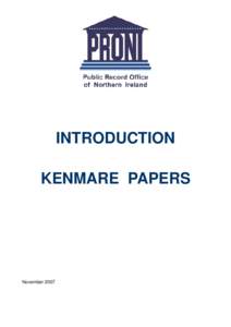 INTRODUCTION KENMARE PAPERS November 2007  Kenmare Papers (D4151)