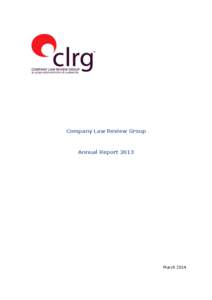 Company Law Review Group  Annual Report 2013 March 2014