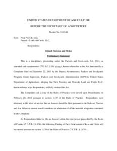 Packers and Stockyards Act / Grain Inspection /  Packers and Stockyards Administration / Respondent / Plaintiff / Legal terms / Law / Food law