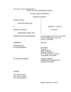 [Cite as State v. Johnson, 2012-Ohio[removed]STATE OF OHIO, MAHONING COUNTY IN THE COURT OF APPEALS SEVENTH DISTRICT STATE OF OHIO,