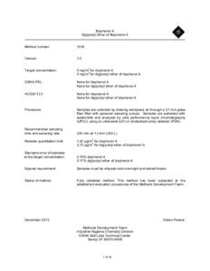 Bisphenol A Diglycidyl Ether of Bisphenol A Method number: 1018