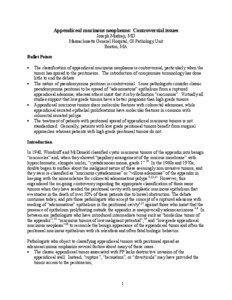 Appendiceal mucinous neoplasms: Controversial issues Joseph Misdraji, MD Massachusetts General Hospital, GI Pathology Unit