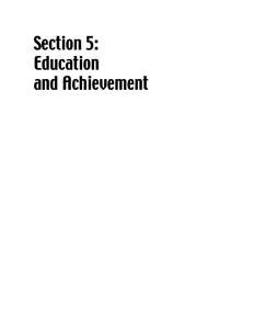 Section 5: Education and Achievement Related Behaviors and Characteristics