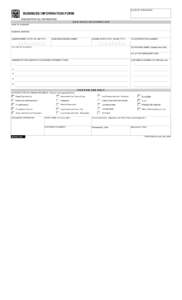 PLACE OF APPLICATION:  BUSINESS INFORMATION FORM (PLEASE PRINT ALL INFORMATION) BUSINESS INFORMATION NAME OF BUSINESS: