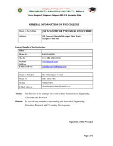 GENERAL INFORMATION OF THE COLLEGE