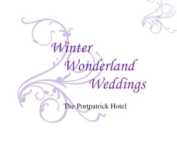 Winter Wonderland Weddings The Portpatrick Hotel  congratulations…
