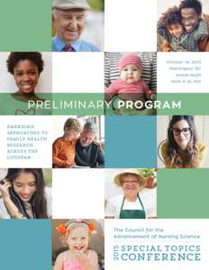 October 14, 2015 Washington DC Grand Hyatt 1000 H St. NW  PRELIMINARY PROGRAM