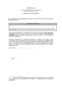 FORMATO Nº B7 (CONTRATACIÓN ADMINISTRATIVA DE SERVICIOS DECRETO LEGISLATIVO Nº 1057) RÉGIMEN DE NOTIFICACIONES