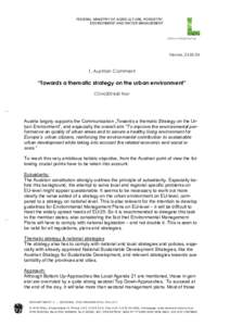 Austrian Comment - “Towards a thematic strategy on the urban environment” - COM[removed]final
