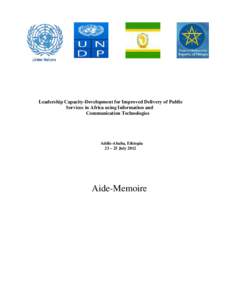United Nations Secretariat / Open government / Public administration / Capacity building / Nonprofit technology / E-Government / United Nations Economic Commission for Africa / United Nations Development Programme / United Nations Project Office on Governance / United Nations / Development / Technology