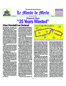 The Krewe du Vieux Presents  Le Monde de Merde Vol. 20, No. 1  February 19, 2011