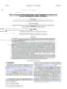 7450  JOURNAL OF CLIMATE VOLUME 27