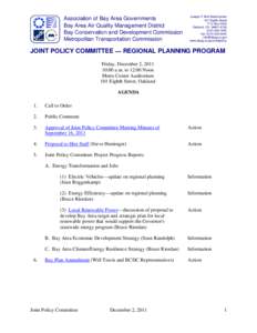 Association of Bay Area Governments Bay Area Air Quality Management District Bay Conservation and Development Commission Metropolitan Transportation Commission  Joseph P. Bort MetroCenter