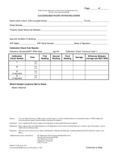 Occupational safety and health / Spectroscopy / X-ray fluorescence / Calibration / North Carolina Department of Environment and Natural Resources / Lead / Department of Environment and Natural Resources / National Institute of Standards and Technology / Chemistry / Science / Physics