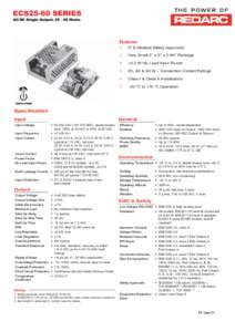 ECS25-60 SERIES AC/DC Single Output: Watts Features •