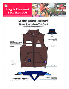 Insignia Placement BEAVER SCOUT Uniform Insignia Placement Beaver Scout Uniform Vest (front) Uniform Insignia Placements (September, 2011)