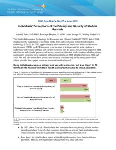 Individuals’ Perceptions of the Privacy and Security of Medical Records