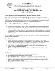 FACT SHEET th Grey Bruce Health Unit, [removed]Street East, Owen Sound, N4K 0A5[removed] • www.publichealthgreybruce.on.ca • [removed]