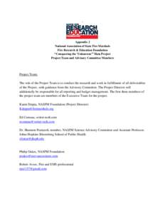 .  Appendix 2 National Association of State Fire Marshals Fire Research & Education Foundation “Conquering the ‘Unknowns’” Data Project