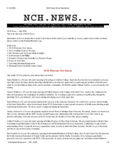 NCH News Email Newsletter