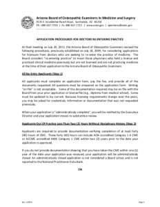 Arizona Board of Osteopathic Examiners In Medicine and Surgery 9535 E. Doubletree Ranch Road, Scottsdale, AZ[removed]Ph : [removed] | Fx: [removed] | www.azdo.gov | [removed] ________________________________