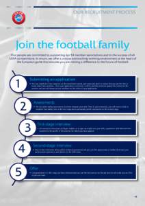 Our recruitment process  Join the football family Our people are committed to supporting our 54 member associations and to the success of all UEFA competitions. In return, we offer a unique and exciting working environme
