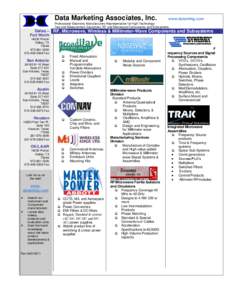 Data Marketing Associates, Inc. Dallas – Fort Worth RF, Microwave, Wireless & Millimeter-Wave Components and Subsystems