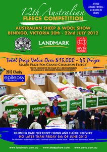 REVISED JUDGING CRITERIA ALLOCATION OF POINTS AUSTRALIAN SHEEP & WOOL SHOW BENDIGO, VICTORIA 20th - 22nd JULY 2012