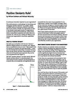 Positive Deviance / Poverty / Deviance / Sociology / The Deviants / Deviant / Innovation / Science / Structure / Criminology / Development / Nutrition