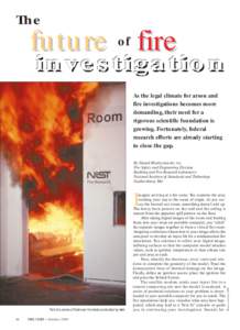 The  future of fire investigation As the legal climate for arson and