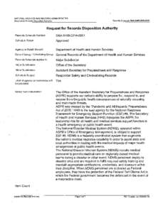 Information technology management / Archival science / Records management / Office of the Assistant Secretary for Preparedness and Response / Business / Pandemic and All Hazards Preparedness Act / United States Department of Health and Human Services / National Offender Management Service / Archive / Government / Content management systems / Administration