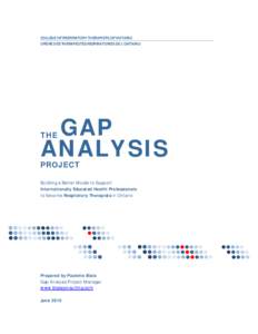 COLLEGE OF RESPIRATORY THERAPISTS OF ONTARIO ORDRE DES THERAPEUTES RESPIRATORIES DE L’ONTARIO GAP ANALYSIS THE