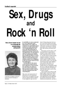 Feedback requested  Sex, Drugs and  Rock ‘n Roll