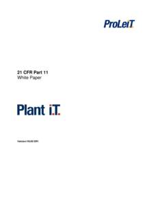 21 CFR Part 11 White Paper Version V8.00 SR1  ProLeiT AG