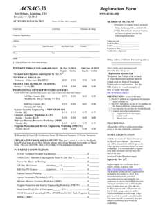 ACSAC-30  Registration Form www.acsac.org  New Orleans, Louisiana, USA