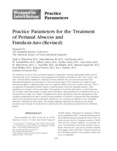 Parameters Practice: Practice Parameters for the Treatment of Perianal Abscess and Fistula-in-Ano (Revised)