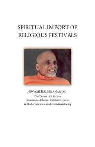 Spiritual Import of Religious Festivals