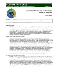 CORRIM FACT SHEET Consortium for Research on Renewable Industrial Materials 1 January 1997