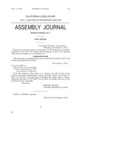 Nov. 6, 2014  ASSEMBLY JOURNAL 81