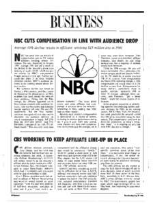 BLS1) E SS NBC CUTS COMPENSA ATION IN LINE WITH AUDIENCE DROP