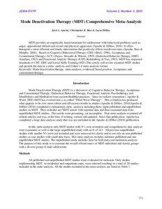 Educational psychology / Violence / Clinical psychology / Jack A. Apsche / Aggression / Meta-analysis / Adolescence / Posttraumatic stress disorder / Anger / Psychiatry / Medicine / Mental health